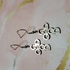 Stainless Steel "GOD" Cross Dangle Earrings – Bold Faith Statement